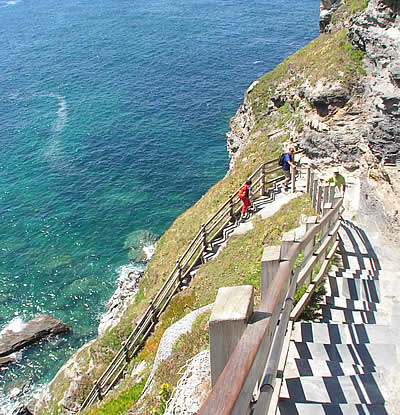 Steps down to the beach at Tintagel